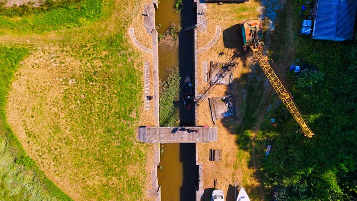 Overhead view of Rolle canal sea lock