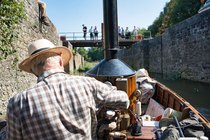 Departing the lock with an audience